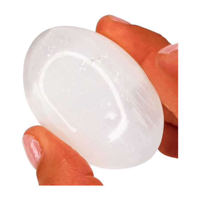 Selenite Oval Palm Stone