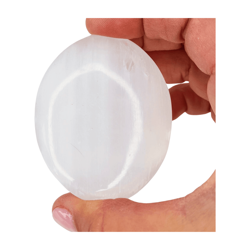 Selenite Oval Palm Stone