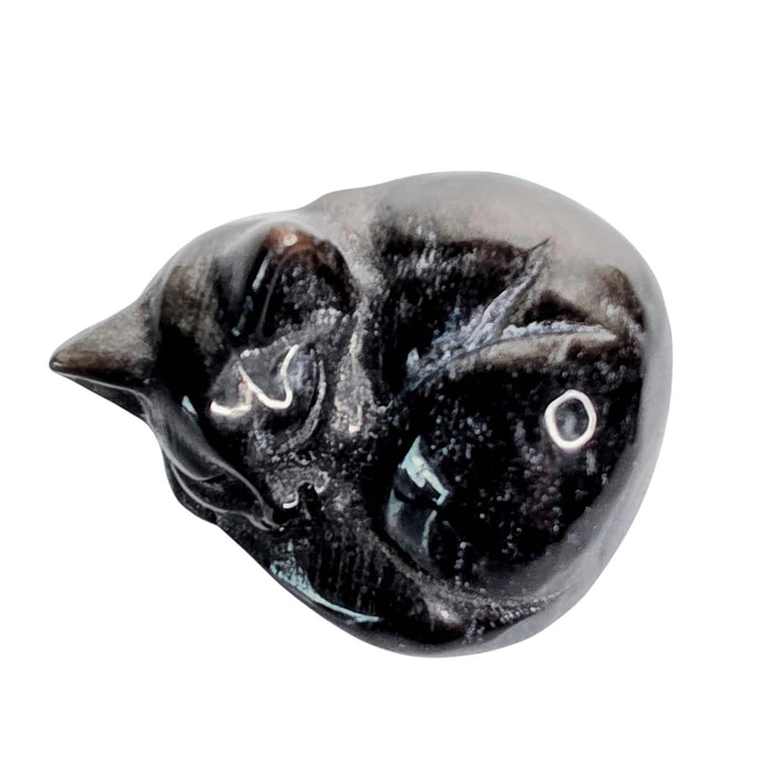 Silver Sheen Obsidian Cat