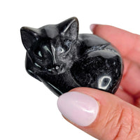Silver Sheen Obsidian Cat