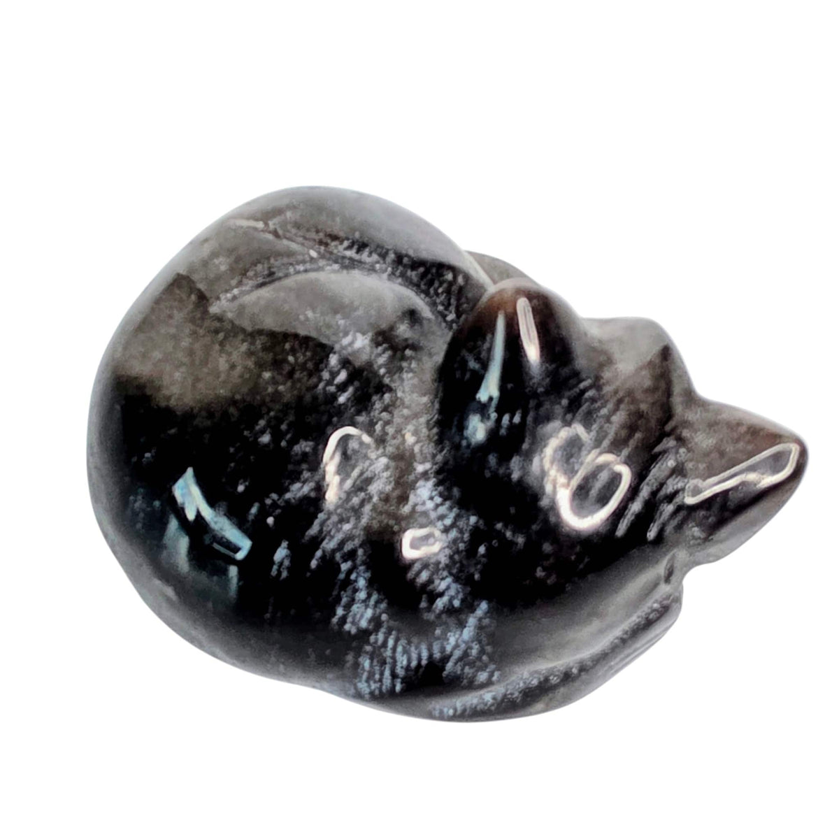 Silver Sheen Obsidian Cat