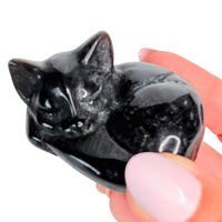 Silver Sheen Obsidian Cat