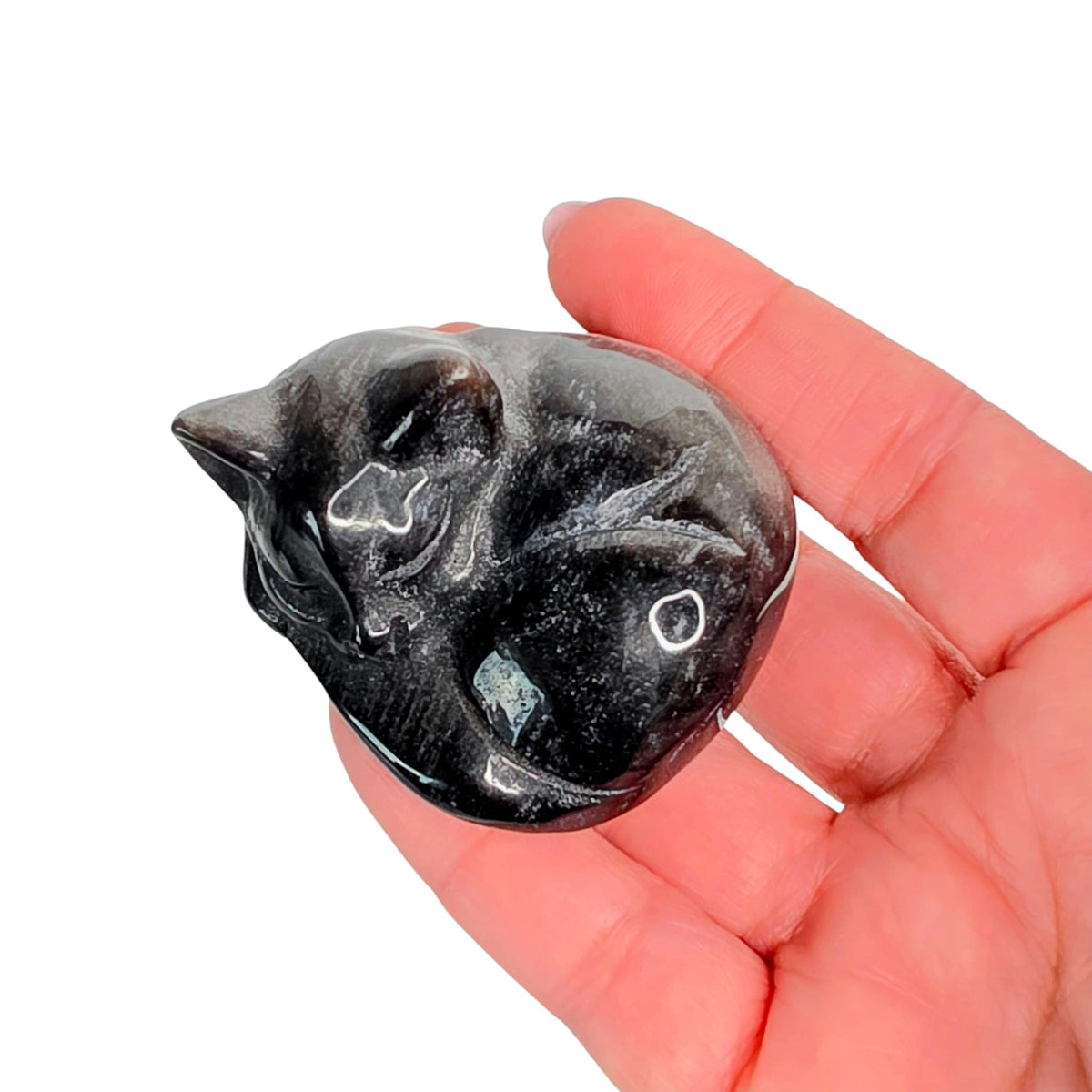 Silver Sheen Obsidian Cat