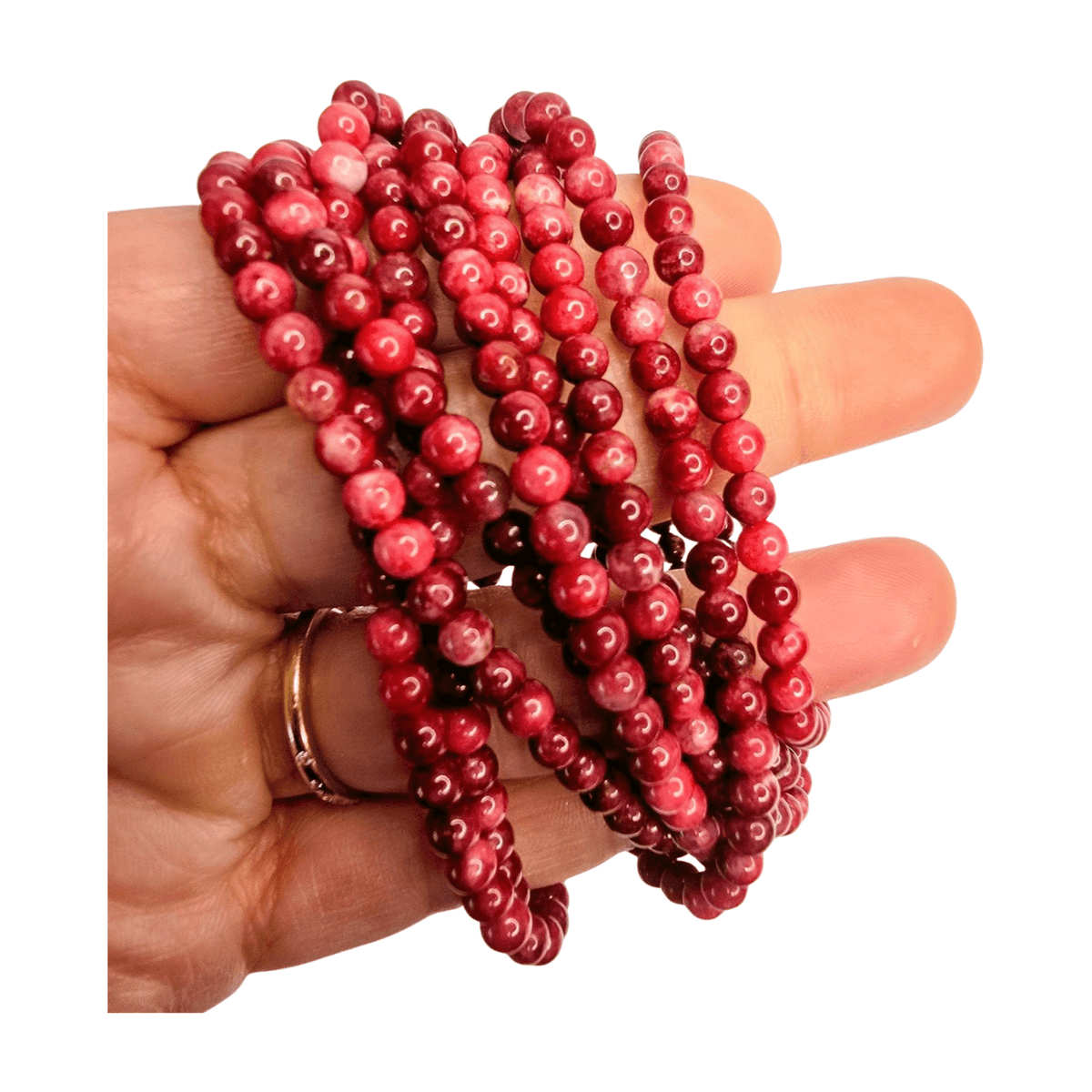 Thulite Beaded Bracelet (4mm)
