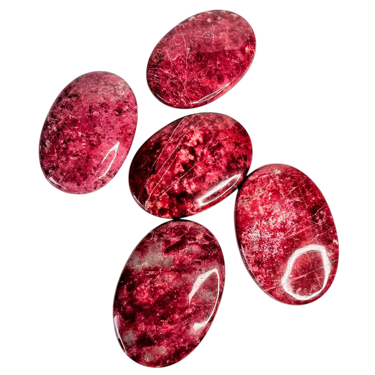 Thulite Palm Stone