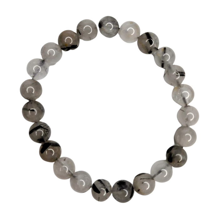 Tourmalinated Quartz Beaded Bracelet (8mm)