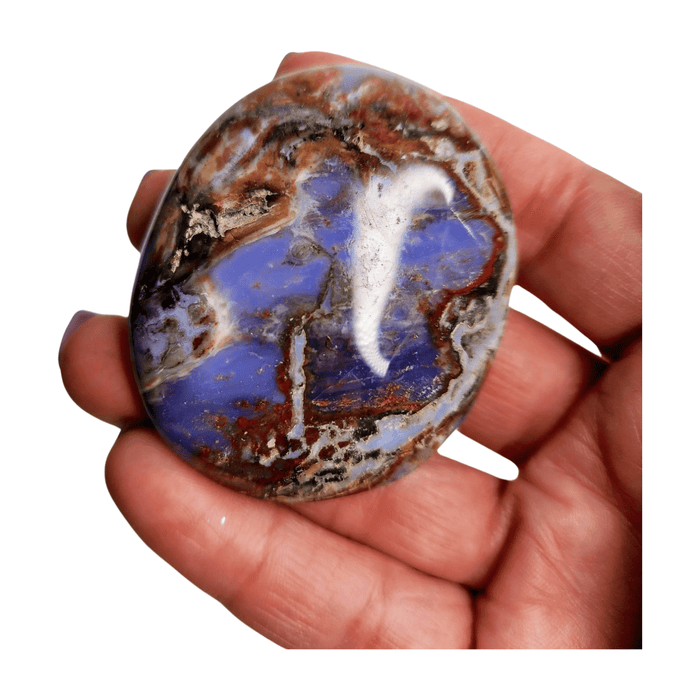 Violet Agate Palm Stone