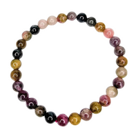 Watermelon Tourmaline Beaded Bracelet (4mm)